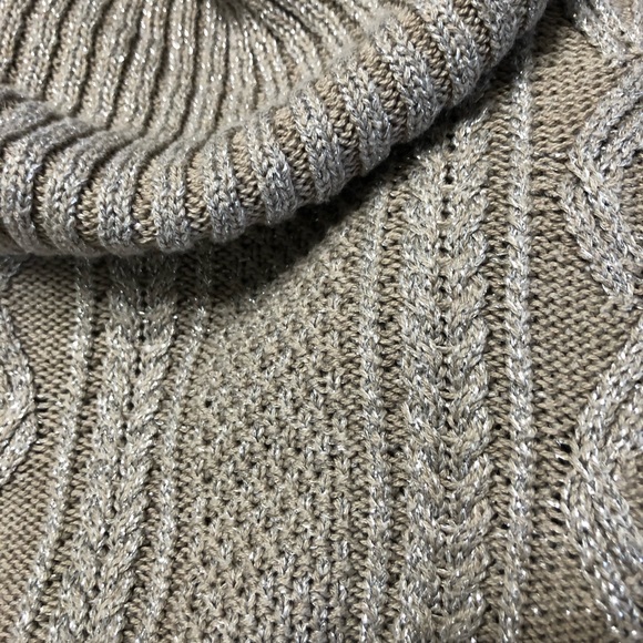 Tan shimmery cowl neck sweater by Belldini - Picture 2 of 7